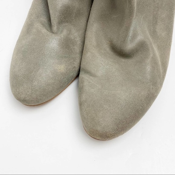 LUCKY BRAND Ravynn Gray Leather Upper Block Heel Ankle Boots, Size 12 - Picture 12 of 12